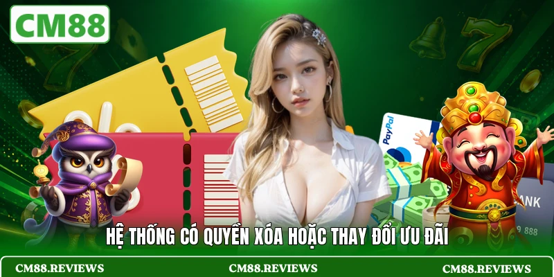 Hệ thống có quyền xóa hoặc thay đổi ưu đãi